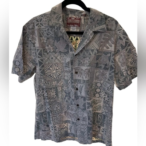 RJC Hawaiian Shirt Mens Large Made in USA Turtles Made In Hawaii - Picture 2 of 7